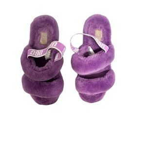 UGG Purple Fluffy Slippers sz 9